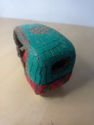 Tuk Tuk India Latón Incrustaciones Vintage