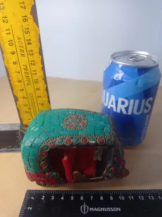 Tuk Tuk India Latón Incrustaciones Vintage