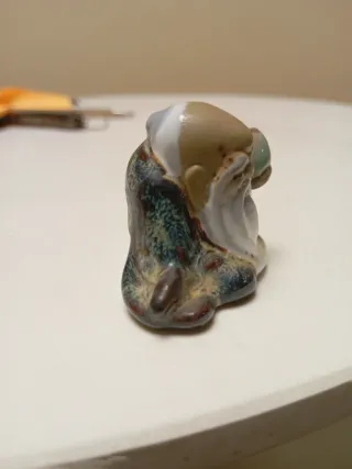 Figura China Cerámica Beige Verde