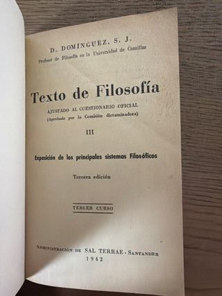 Texto de Filosofía - D. Domínguez S. J.