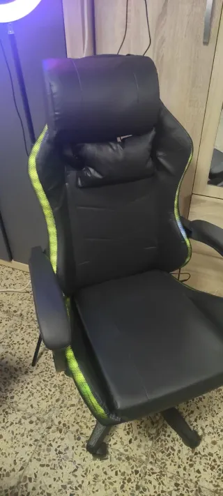 Sedia da Gaming Ufficio Nera con Luci LED