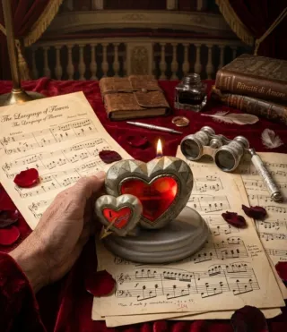 Ornamento musicale a forma di cuore con accendino