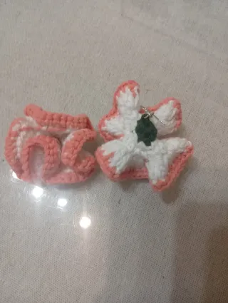 Pendientes Flamenca Crochet Clavel Rojo y Blanco