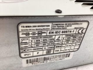 soldador ts mma 200 inverter