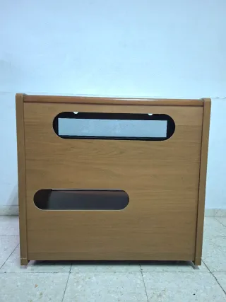Mueble TV madera y cristal