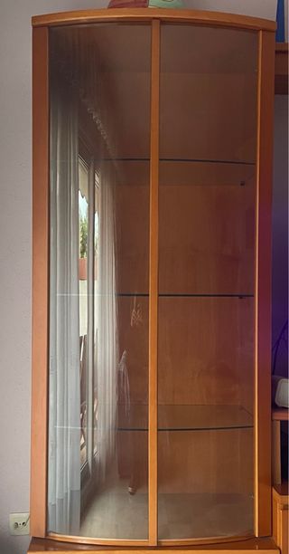 Vitrina madera y cristal color cerezo