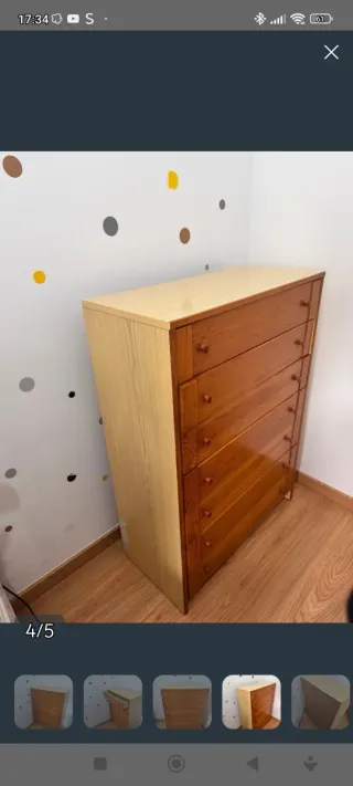 Cómoda de madera 6 cajones