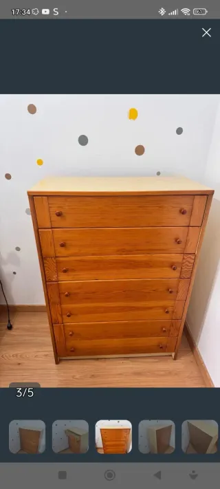 Cómoda de madera 6 cajones