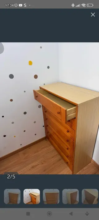 Cómoda de madera 6 cajones