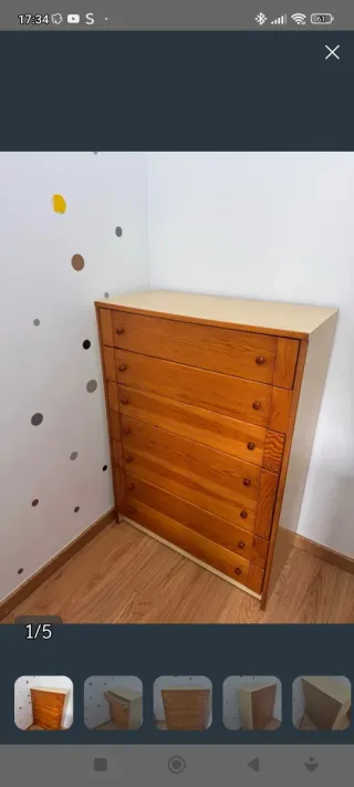 Cómoda de madera 6 cajones