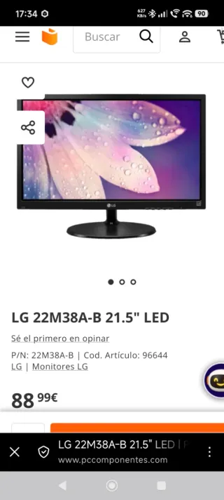 Monitor LG 21 LED Negro