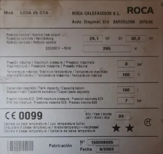 Calefacción Gasoil Roca Lidia 25 GTD