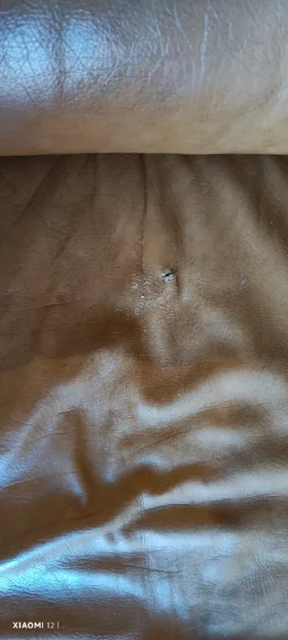 Sofá de piel marrón 2 plazas