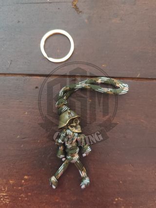 Portachiavi teschio con elmetto