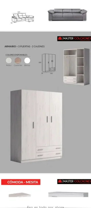 Armario 2, 3 y 4 puertas  Canapés todas las medida