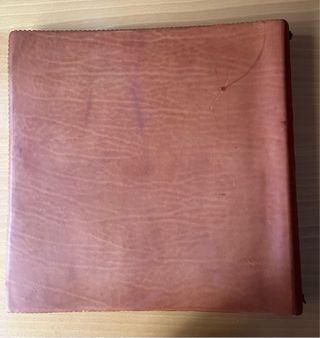 Álbum fotos tapas cuero. Cartulina y papel seda.