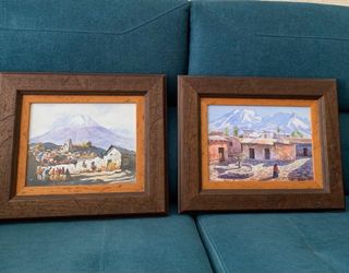 Cuadros peruanos pintados a mano con marco madera