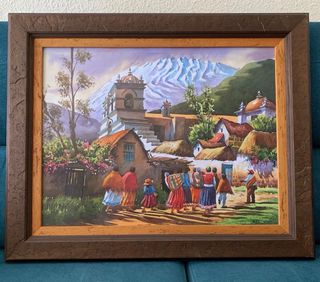 Cuadros peruanos pintados a mano con marco madera