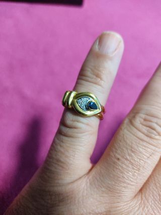 Pendientes y anillo oro 18 kilates