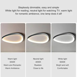 Lámpara Techo LED Triangular Negra/Blanca