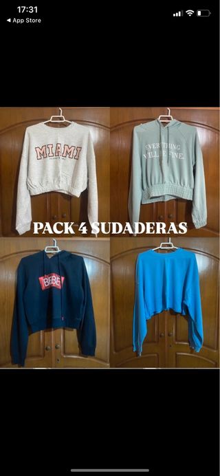 Confezione di 4 felpe corte