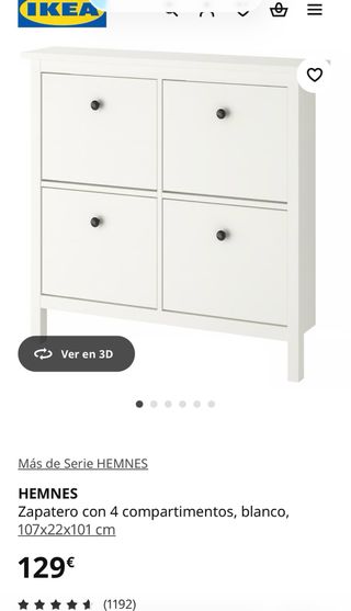 Zapatero IKEA HEMNES 4 compartimentos