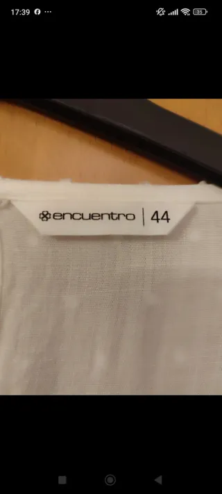Camisa blanca mujer, talla 44.