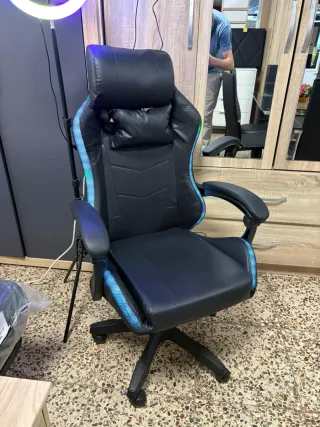 Silla Gaming Negra con Luces LED