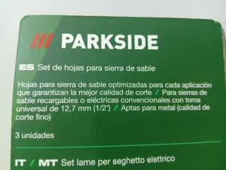 Pack 3 Hojas Sierra Sable Metal PARKSIDE