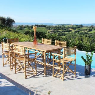 Tavolo da Giardino in Bamboo Stile Orientale 200cm