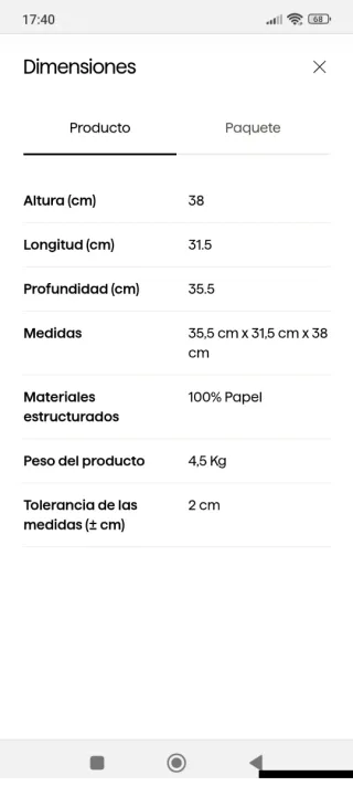 Jarrón Kave Home Papel Maché Beige