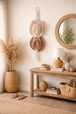 Appendiabiti in macramè per cappelli