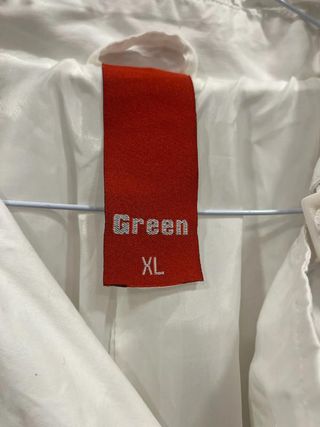 White Trench Jacket Green Brand Double...