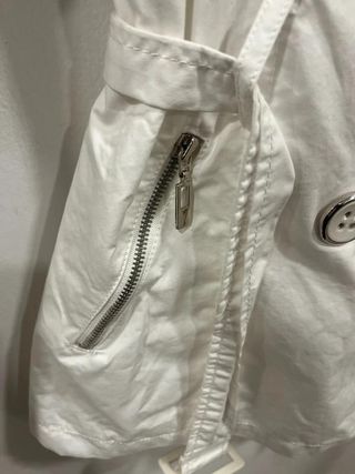 White Trench Jacket Green Brand Double...