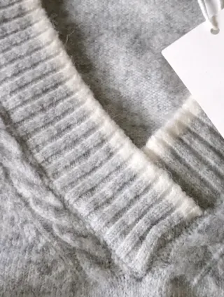 Jersey gris rayas blanco nuevo con etiqueta