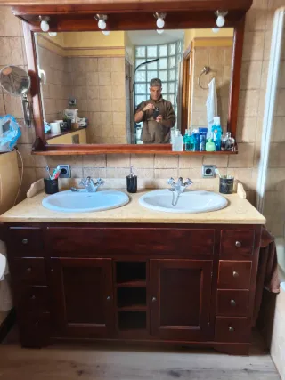 Mueble baño doble lavabo + espejo