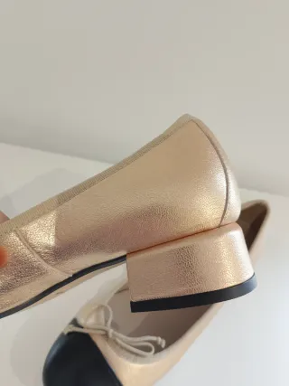 Bailarinas Coosy Bicolor Negro y Dorado