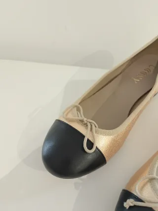 Bailarinas Coosy Bicolor Negro y Dorado