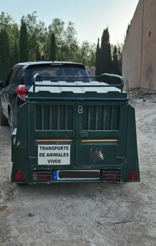 Remolque verde con tapa