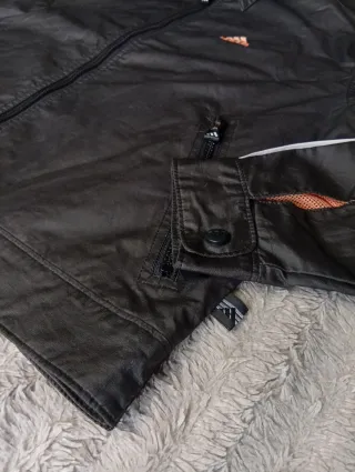 Vintage Adidas Y2K Windbreaker - Grey & Orange - M