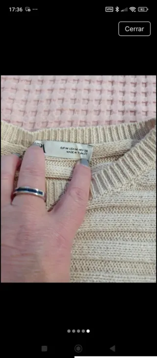 Jersey Zara beige mujer punto oversize