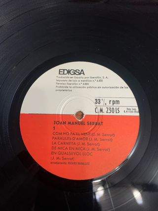 Vinilo Joan Manuel Serrat - Edigsa CM 230 LS