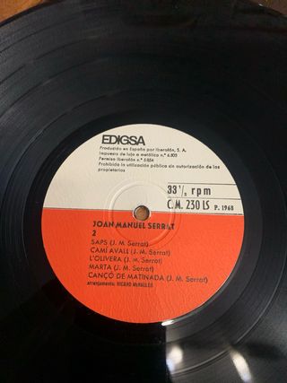 Vinilo Joan Manuel Serrat - Edigsa CM 230 LS