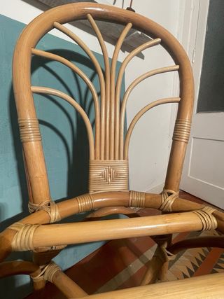 Silla artesanal bambú y ratán