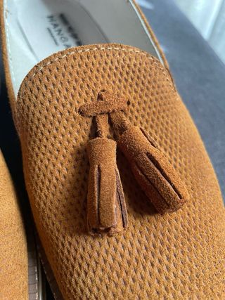 Zapatos de piel marrones con cuña