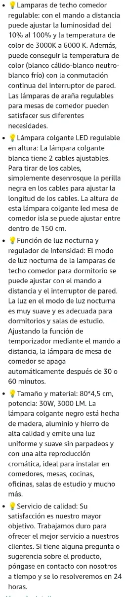 Lámpara Colgante LED Negra 80cm