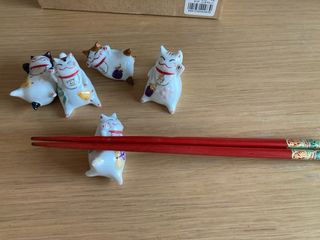 Set 5 Gatti in Ceramica da Posa-Cucchiari