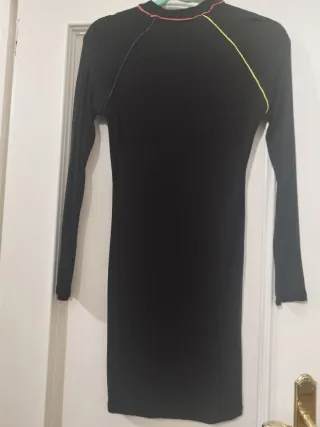 Vestido Bershka manga larga negro M