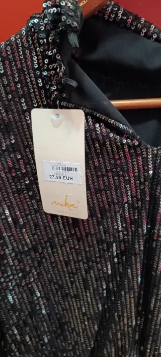 Top fiesta lentejuelas negro talla única