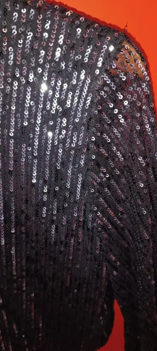 Top fiesta lentejuelas negro talla única